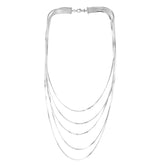 Sterling Silver Multi Strand Fancy Necklace, 17" fine designer jewelry for men and women